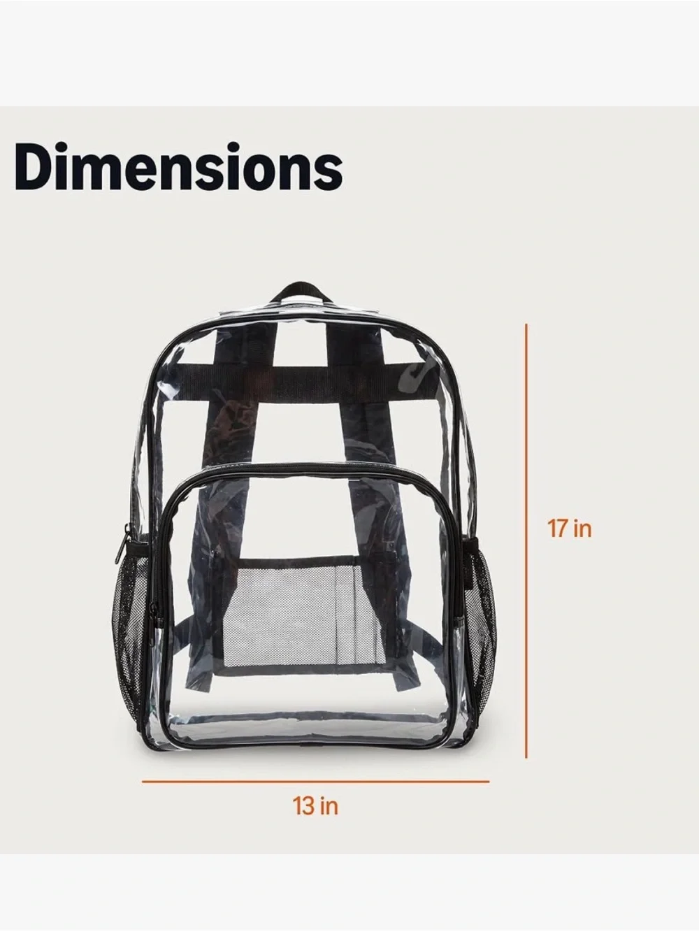 Clear Backpack – Transparent School Work Stadium Bag